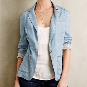 Anthropologie Chambray Blazer